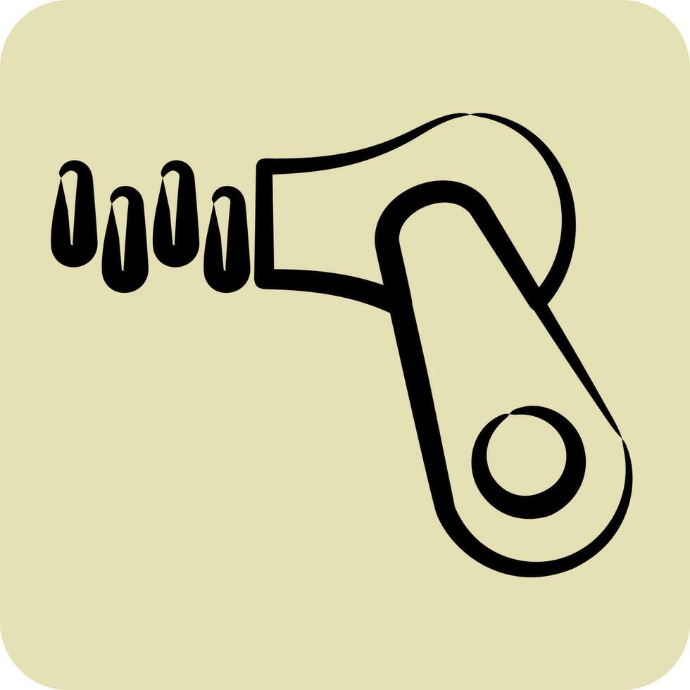 Icon Zipper. suitable for education symbol. hand drawn style. simple design editable. design template vector