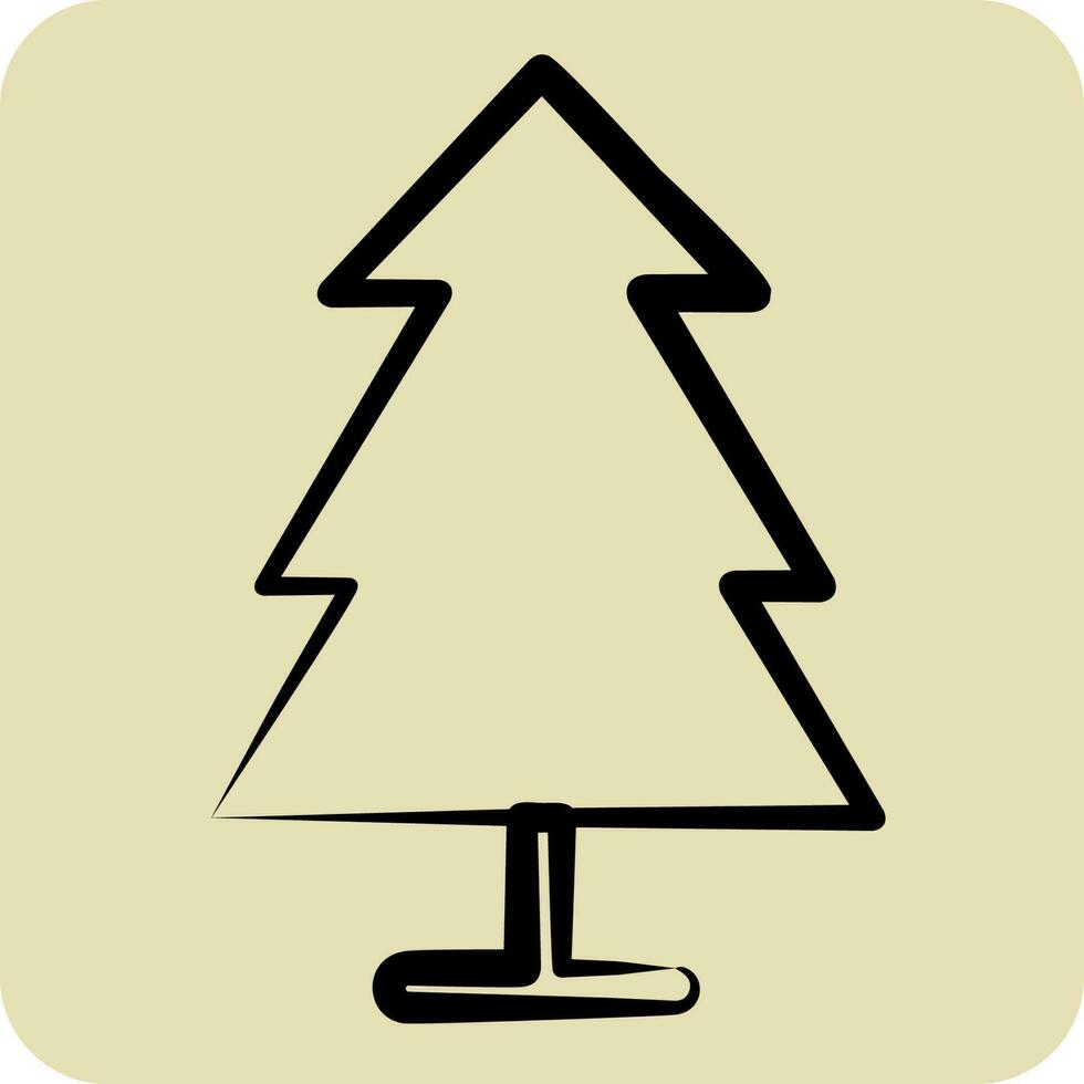 Icon Pine. suitable for City Park symbol. hand drawn style. simple design editable. design template vector