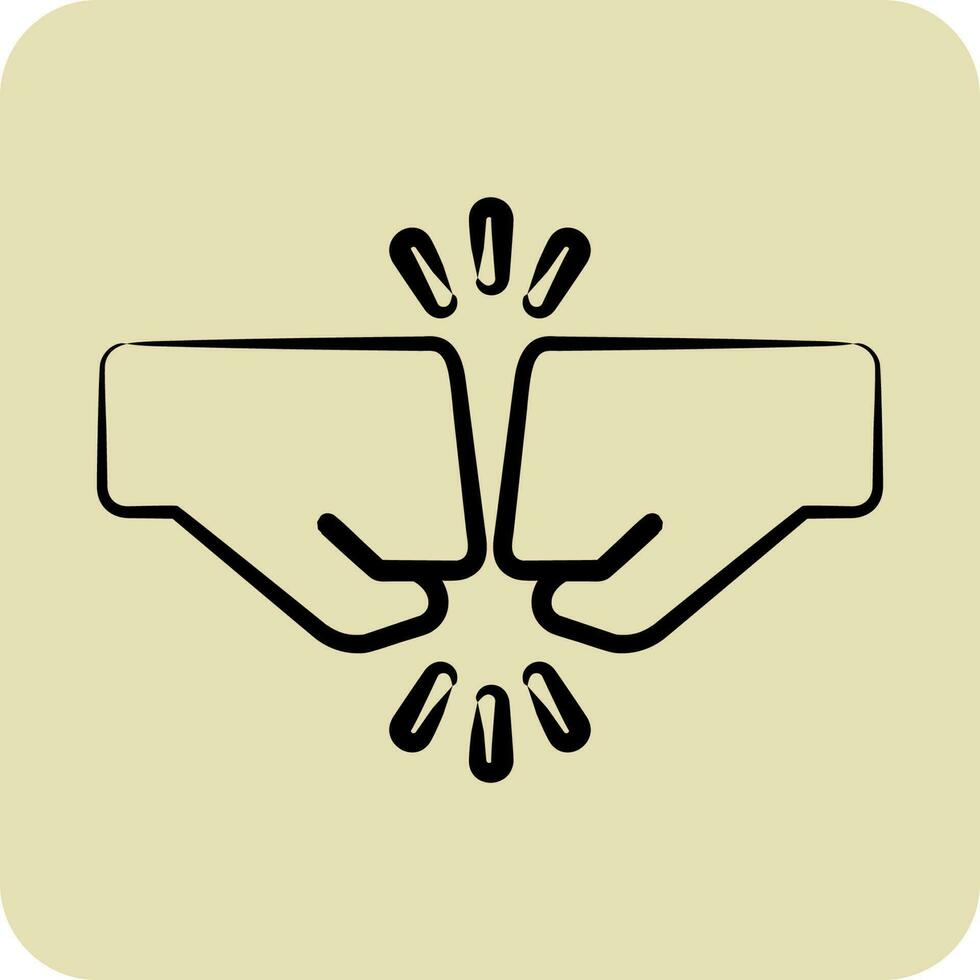 Icon Greeting. related to Psychological symbol. glyph style. simple illustration. emotions, empathy, assistance vector