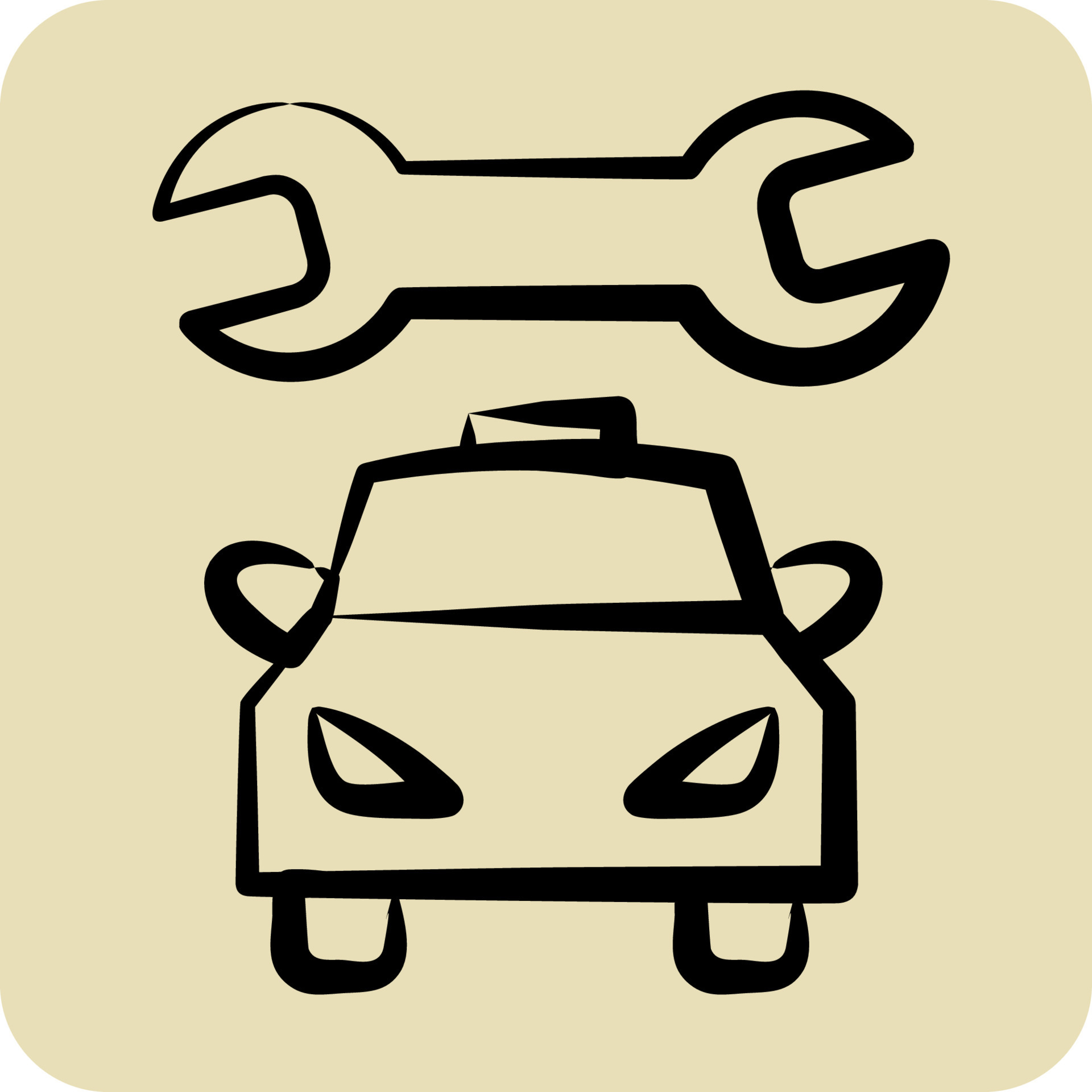 Icon Car Mechanic. suitable for Automotive symbol. hand drawn
