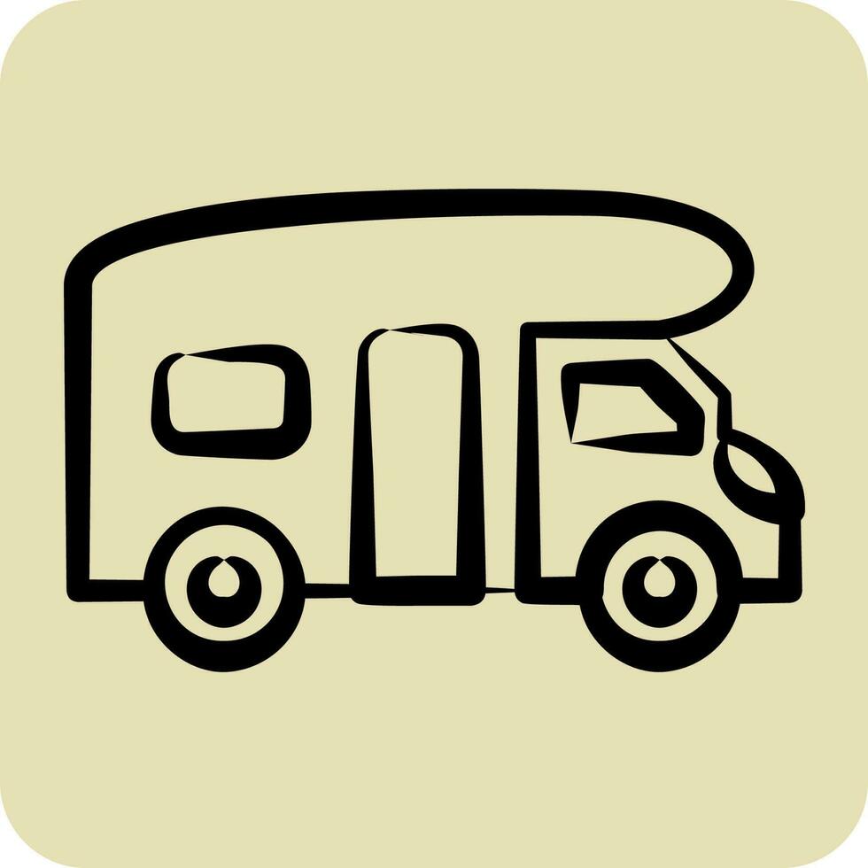 Icon Motor Automotive. suitable for Automotive symbol. hand drawn style. simple design editable vector