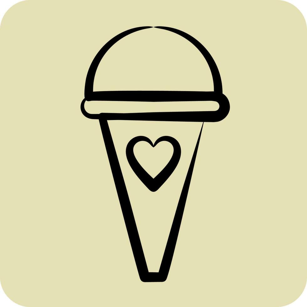 Icon Ice Cream. suitable for Summer symbol. hand drawn style. simple design editable. design template vector. simple illustration vector