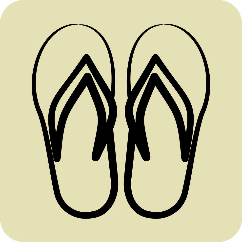 Icon Flip Flops. suitable for Summer symbol. hand drawn style. simple design editable. design template vector. simple illustration vector