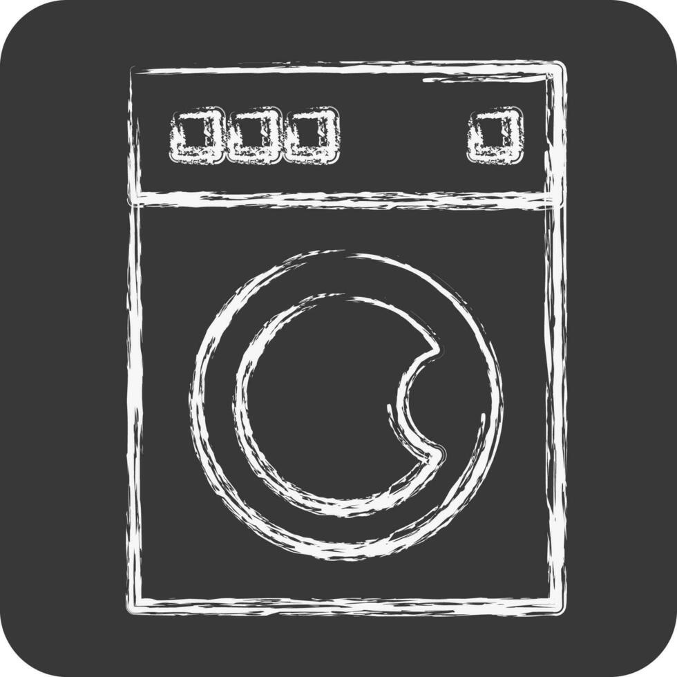 Icon Washing Machine. related to Laundry symbol. chalk Style. simple design editable. simple illustration vector