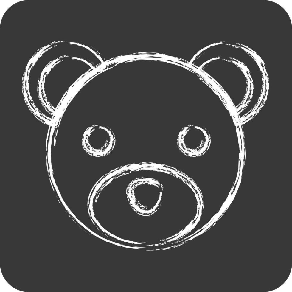 Icon Bear. related to Animal Head symbol. chalk Style. simple design editable vector