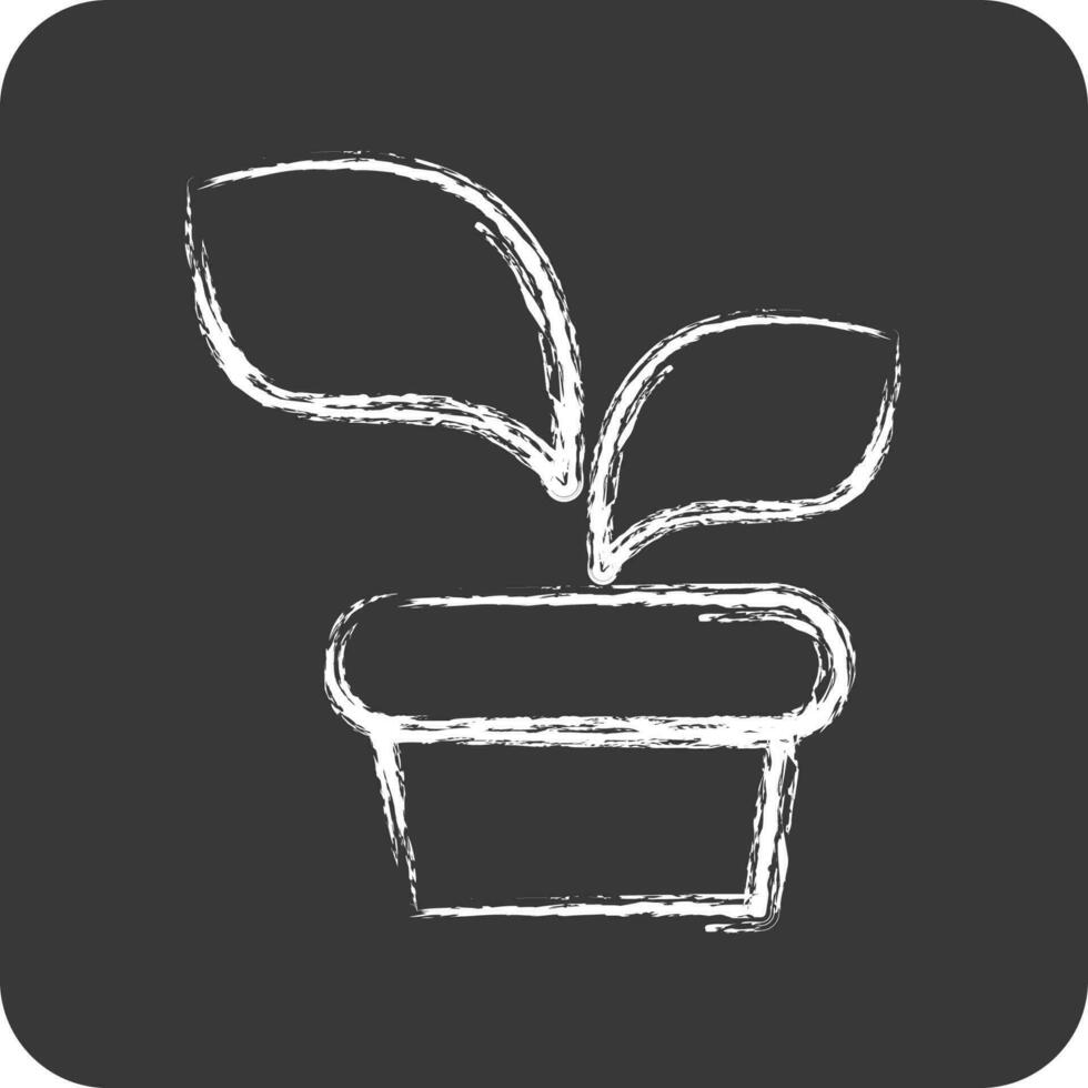 Icon Plant. related to Flora symbol. chalk Style. simple illustration. plant. Oak. leaf. rose vector