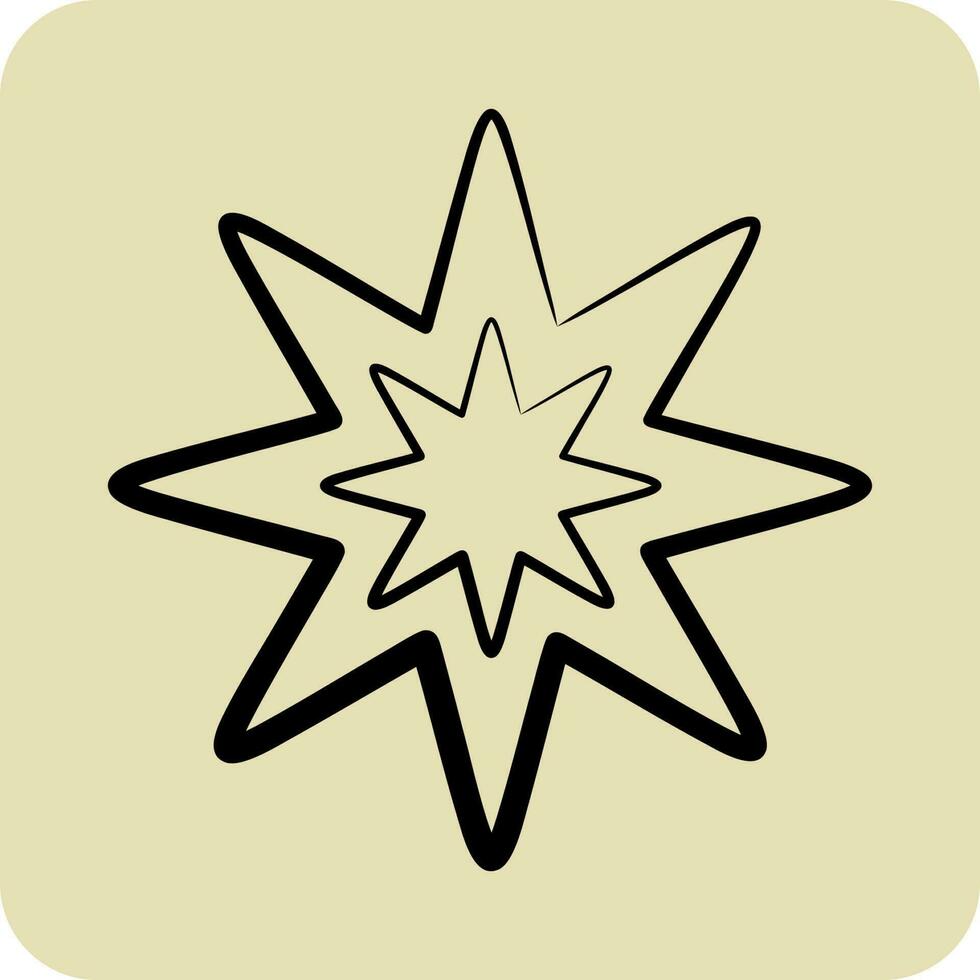 icono ocho puntiagudo estrella. relacionado a estrellas símbolo. mano dibujado estilo. sencillo diseño editable. sencillo vector íconos