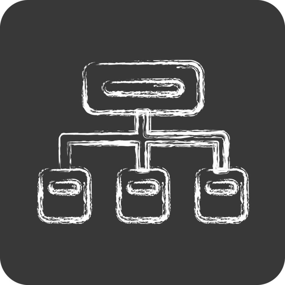 Icon Clustering. related to Machine Learning symbol. chalk Style. simple design editable vector