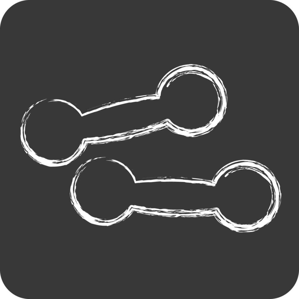 Icon Dumbbells. suitable for education symbol. chalk Style. simple design editable. design template vector