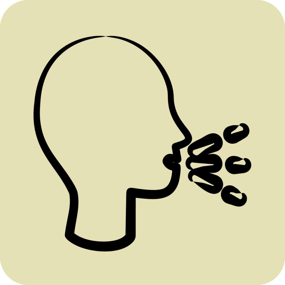 Icon Sneezing. suitable for flu symbol. hand drawn style. simple design editable. design template vector