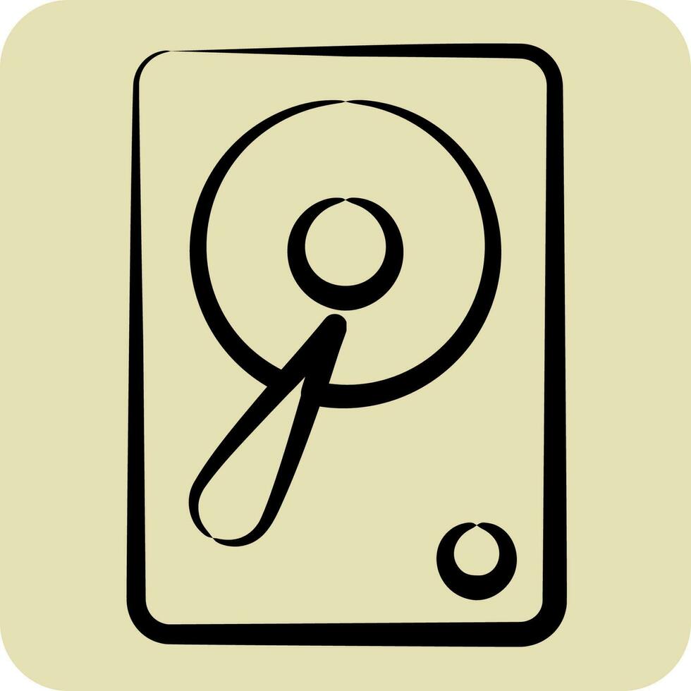 Icon Hardisk. suitable for Computer Components symbol. hand drawn style. simple design editable. design template vector