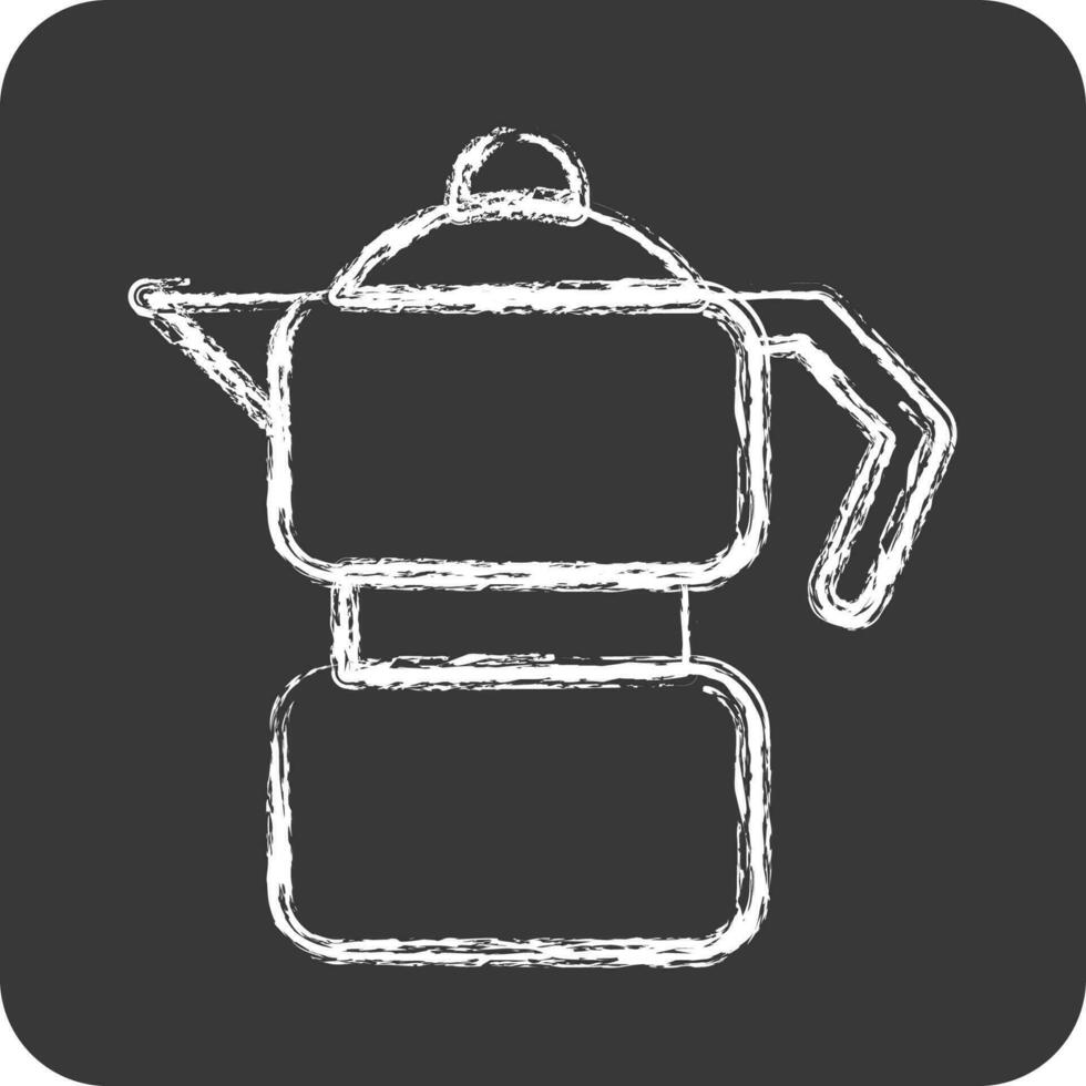 Icon Moka Pot. suitable for education symbol. chalk Style. simple design editable. design template vector