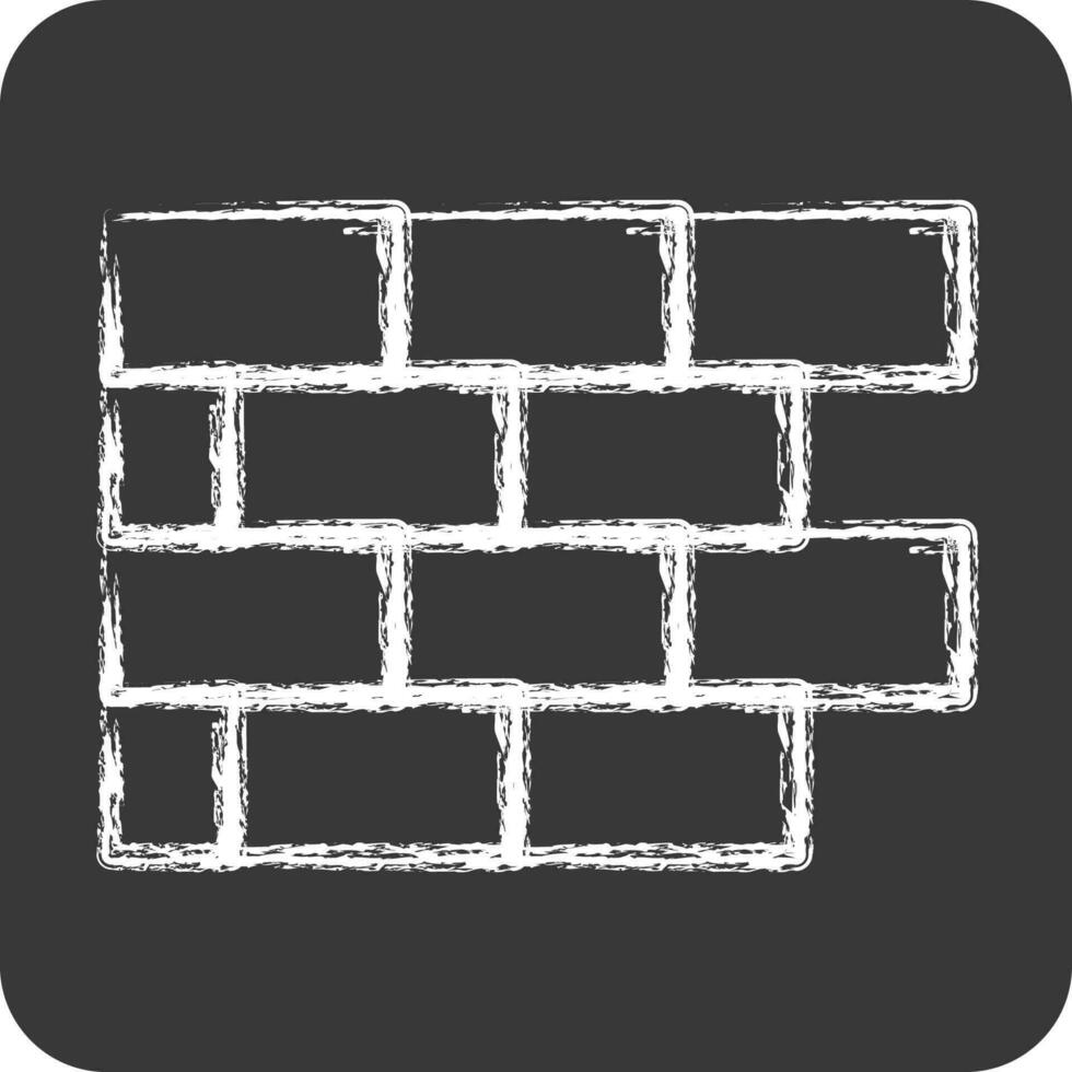 Icon Brickwork. suitable for Paint Art Tools symbol. chalk Style. simple design editable. design template vector. simple illustration vector