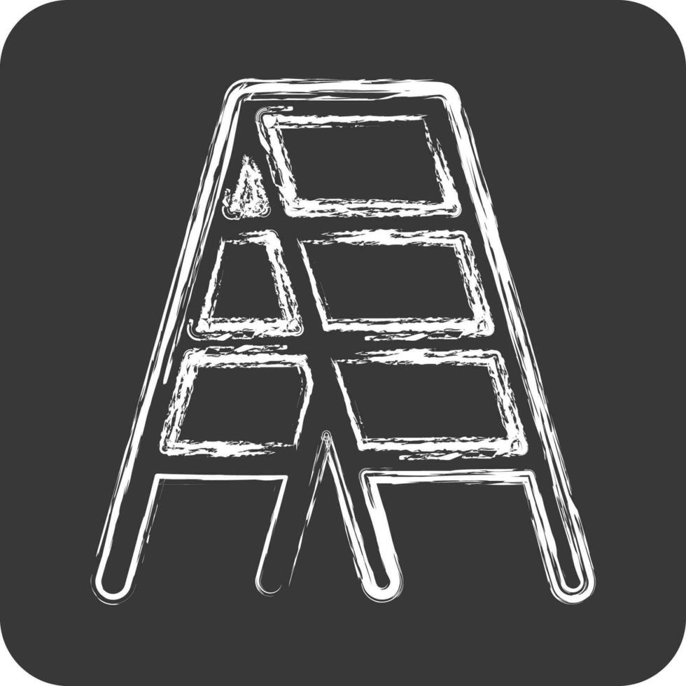 Icon Stepladder. suitable for Paint Art Tools symbol. chalk Style. simple design editable. design template vector. simple illustration vector