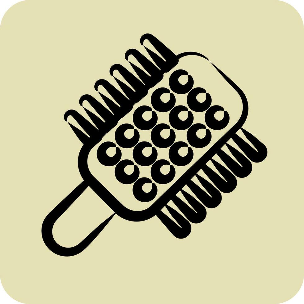 Icon Hair Brush. suitable for Barbershop symbol. hand drawn style. simple design editable. design template vector. simple illustration vector