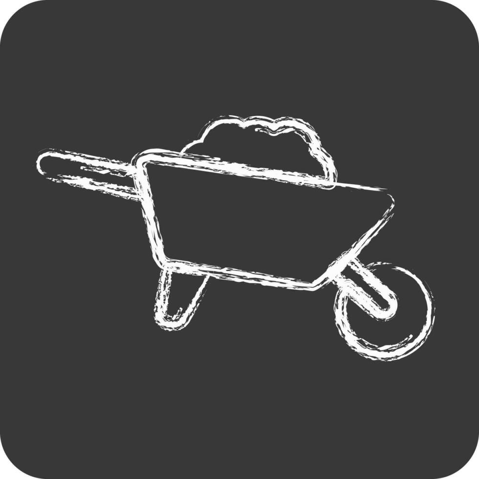Icon Wheelbarrow. suitable for Garden symbol. chalk Style. simple design editable. design template vector. simple illustration vector