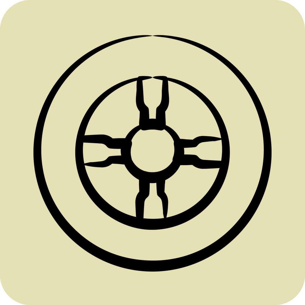 Icon Tire. suitable for Automotive symbol. hand drawn style. simple design editable vector