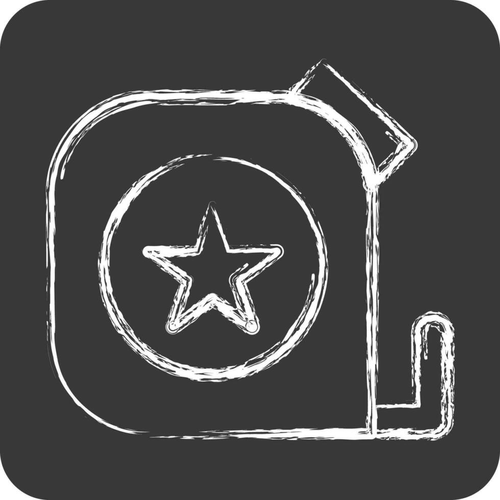 Icon Tape Measure. suitable for education symbol. chalk Style. simple design editable. design template vector