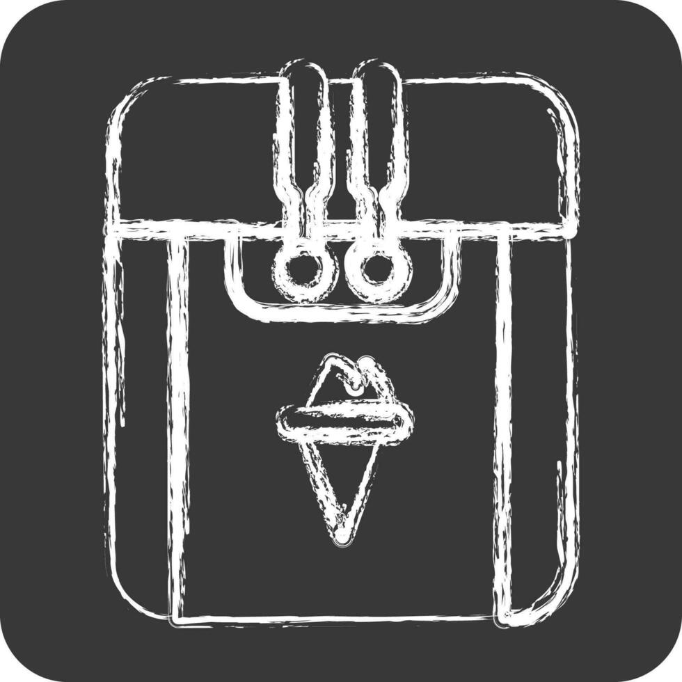 Icon Ice Cream Machine. suitable for Kitchen Appliances symbol. chalk Style. simple design editable vector