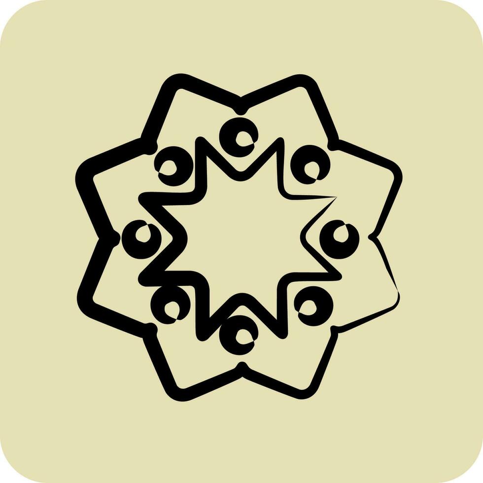 Icon Sun Flower. related to Flora symbol. hand drawn style. simple illustration. plant. Oak. leaf. rose vector