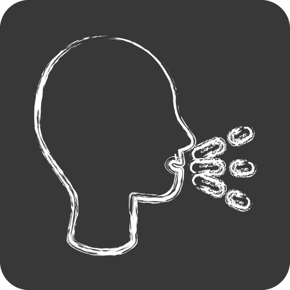 Icon Sneezing. suitable for flu symbol. chalk Style. simple design editable. design template vector