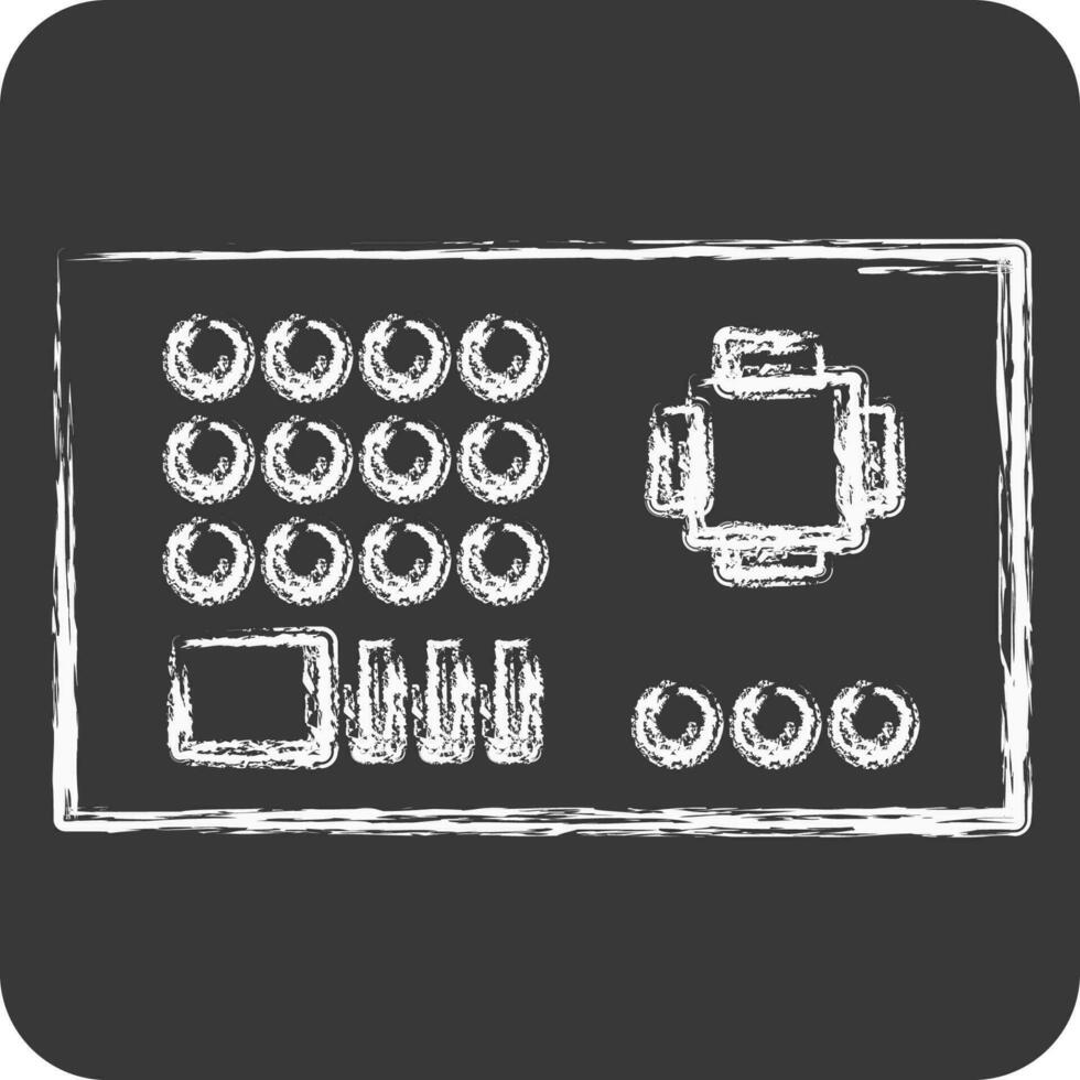 Icon Motherboard. suitable for Computer Components symbol. chalk Style. simple design editable. design template vector