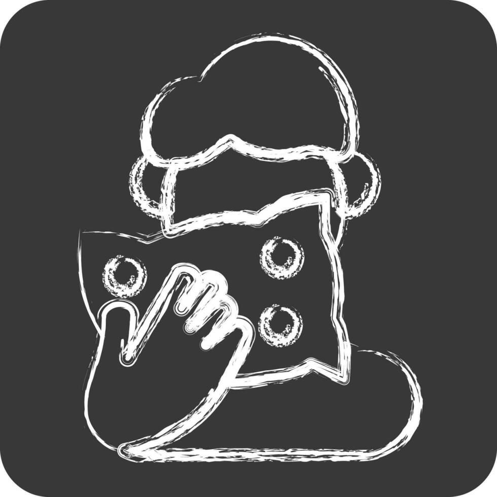 Icon Cough. suitable for flu symbol. chalk Style. simple design editable. design template vector