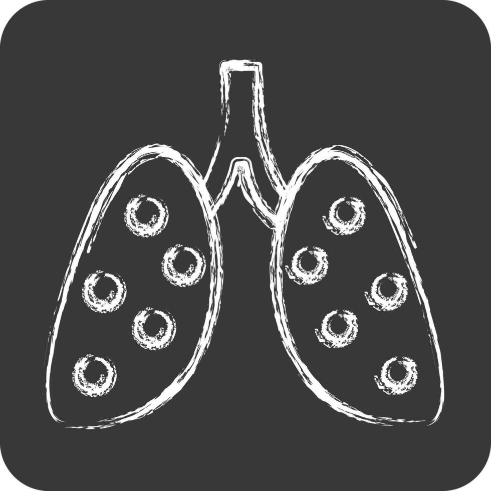 Icon Pneumonia. suitable for flu symbol. chalk Style. simple design editable. design template vector