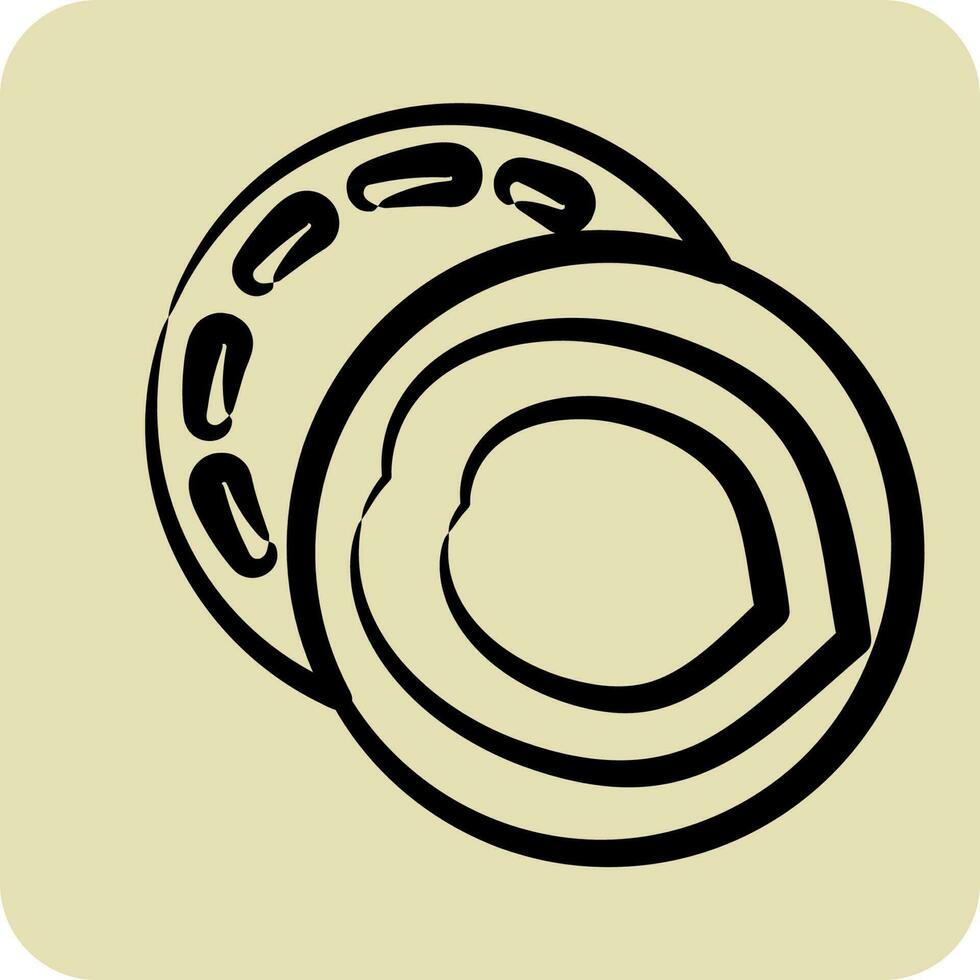 Icon Black Walnut. suitable for Nuts symbol. hand drawn style. simple design editableIcon Brazil Nut. suitable for Nuts symbol. hand drawn style. simple design editable vector