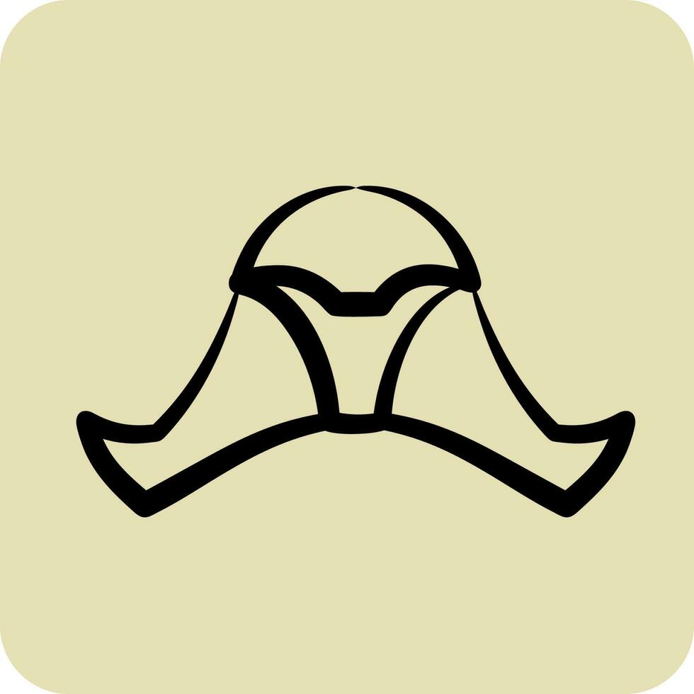 Icon Detachable Hood. suitable for sportswear symbol. hand drawn style. simple design editable. design template vector. simple illustration vector