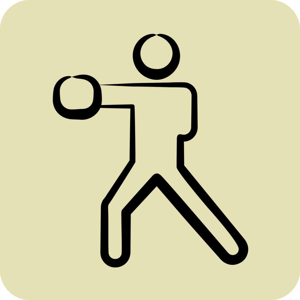 Icon Boxing. related to Combat Sport symbol. hand drawn style. simple design editable.boxing vector