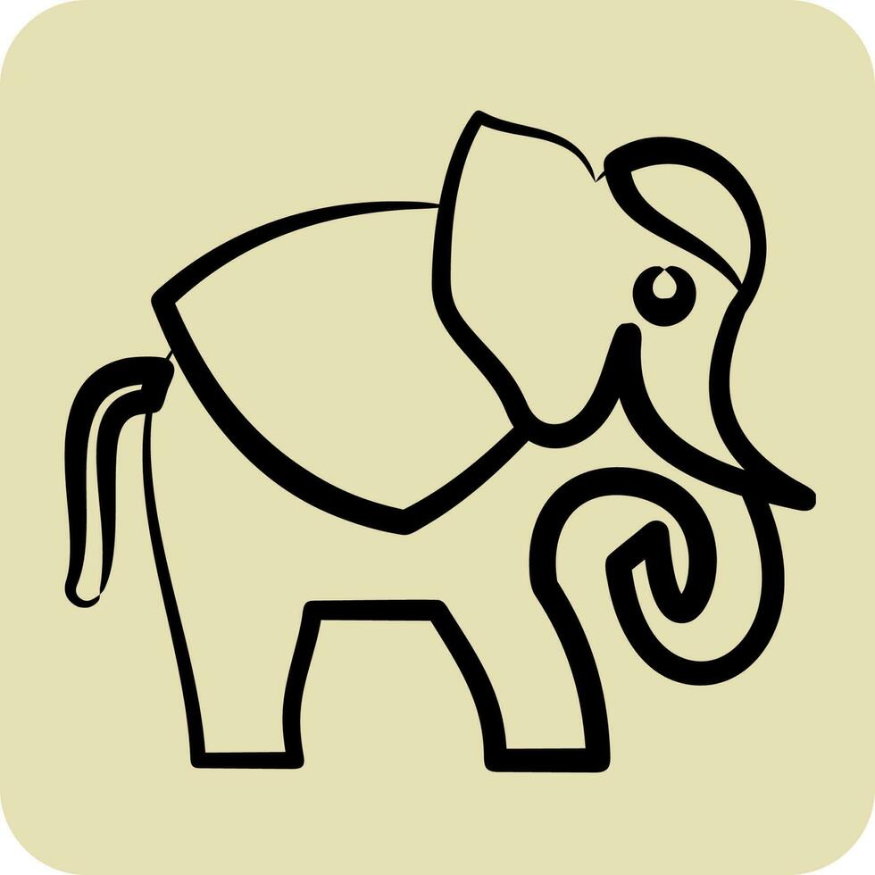 Icon Elephant. related to Thailand symbol. hand drawn style. simple design editable. World Travel vector