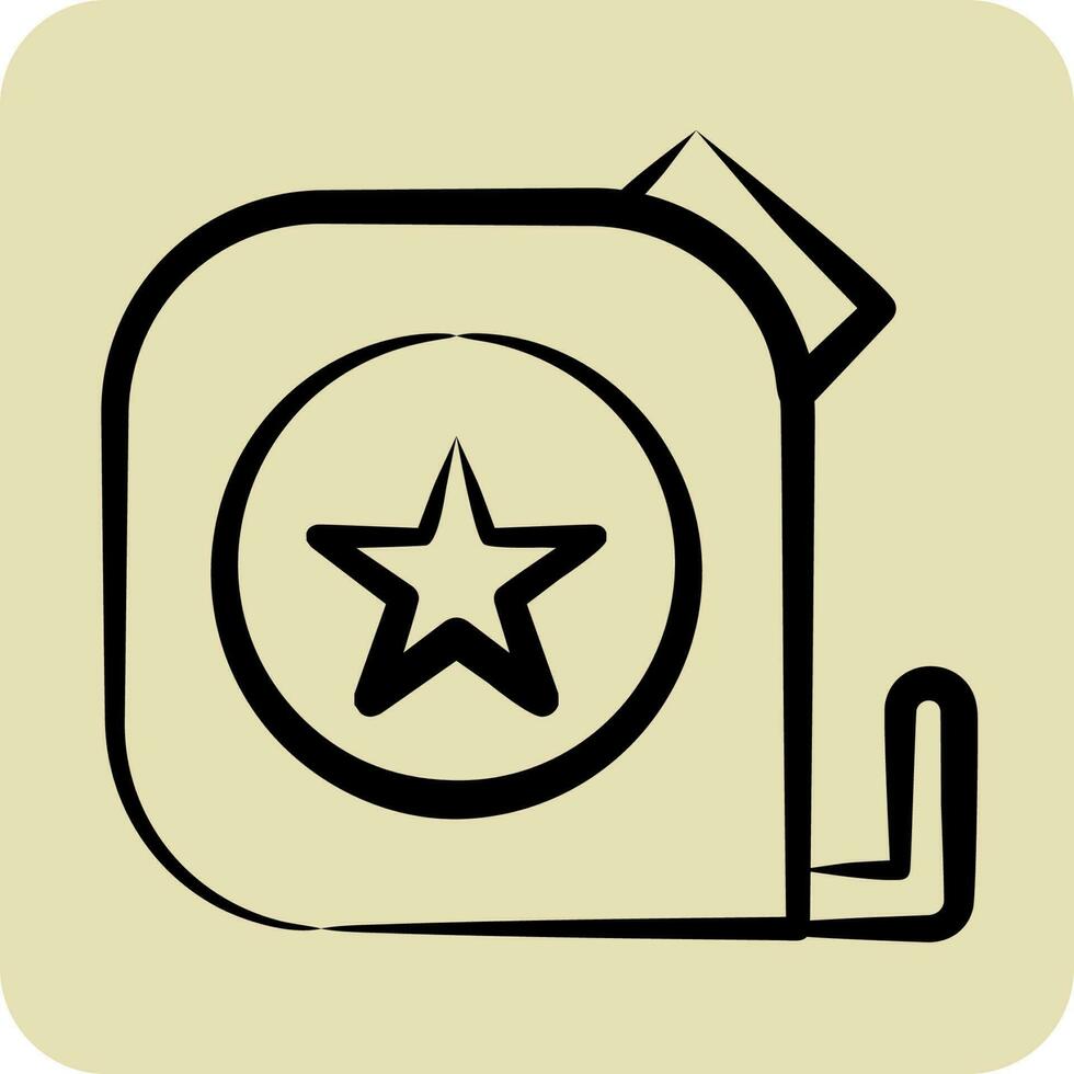 Icon Tape Measure. suitable for education symbol. hand drawn style. simple design editable. design template vector