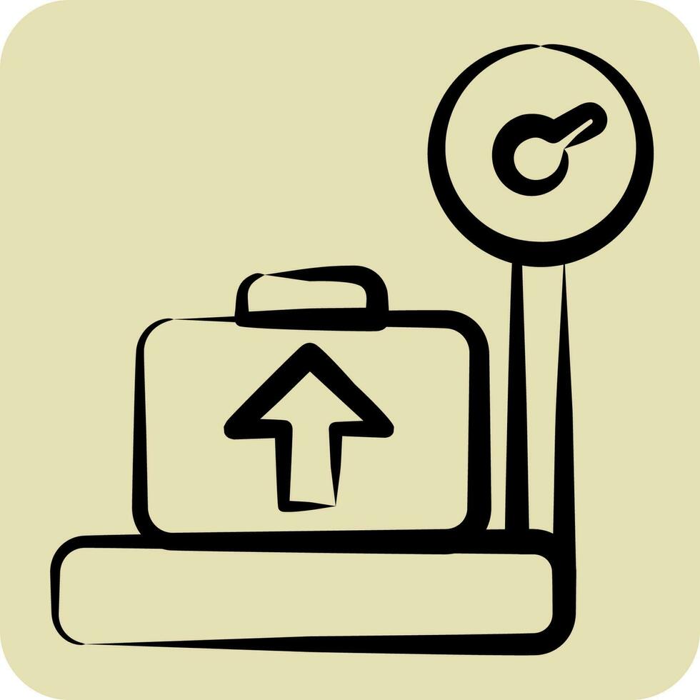 Icon Airport Scales. suitable for education symbol. hand drawn style. simple design editable vector