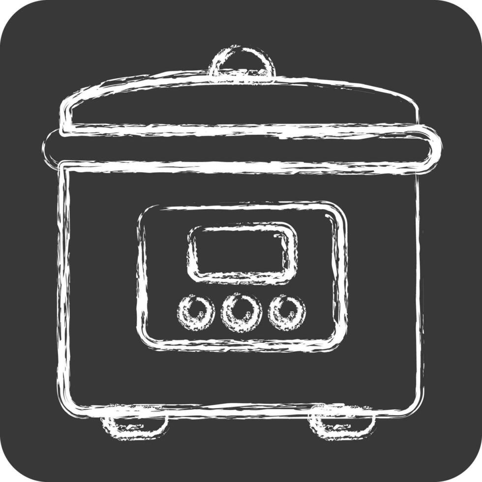 Icon Rice Cooker. suitable for Kitchen Appliances symbol. chalk Style. simple design editable vector