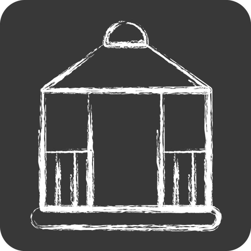 Icon Gazebo. suitable for City Park symbol. chalk Style. simple design editable. design template vector