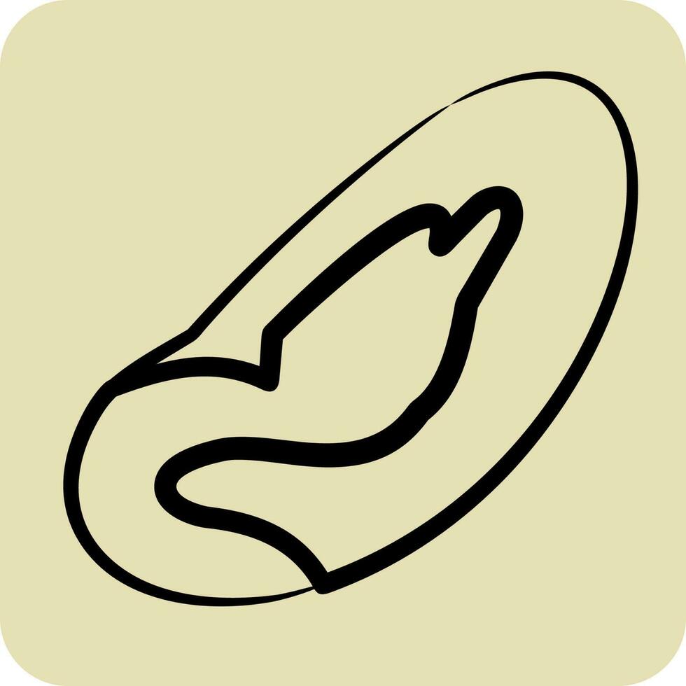 Icon Brazil Nut. suitable for Nuts symbol. hand drawn style. simple design editable vector