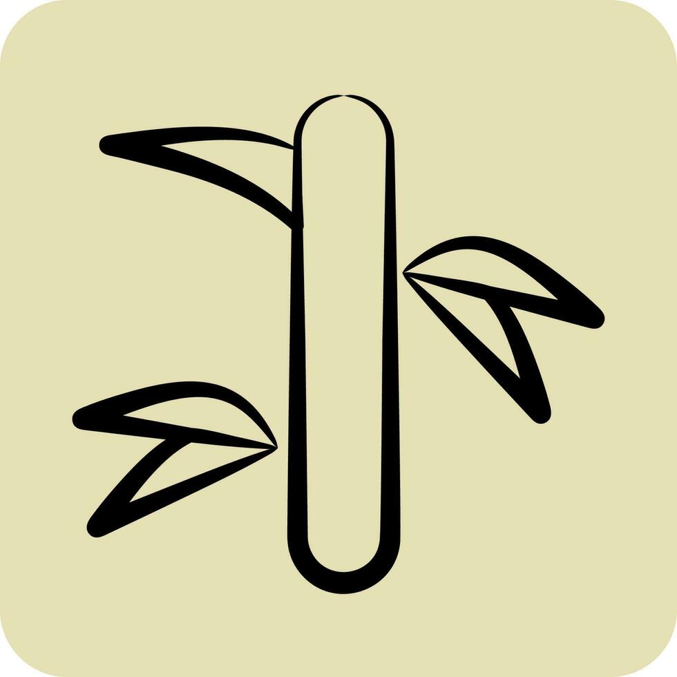 Icon Bamboo. related to Thailand symbol. hand drawn style. simple design editable.World Travel vector
