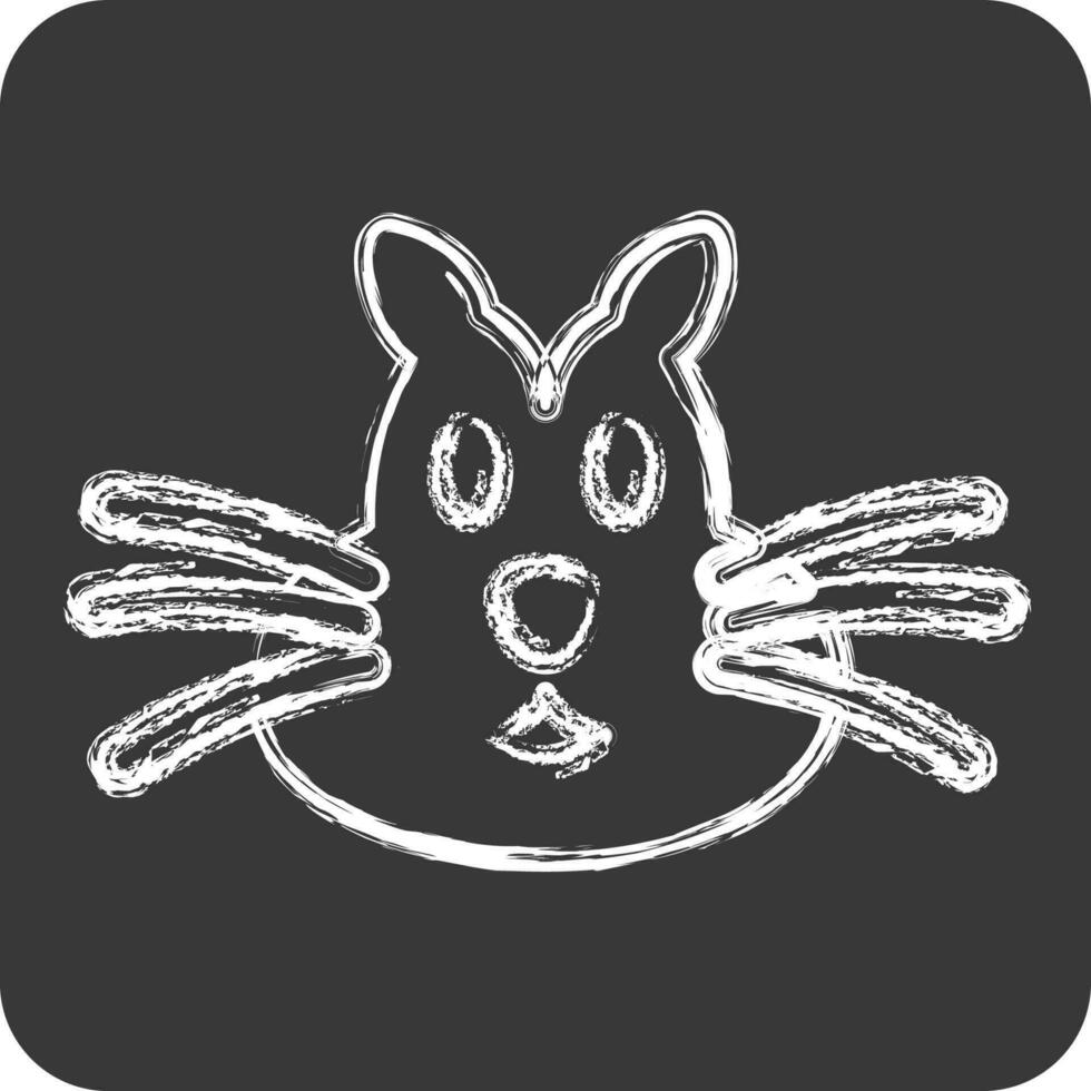 Icon Chipmunk. related to Animal Head symbol. chalk Style. simple design editable vector