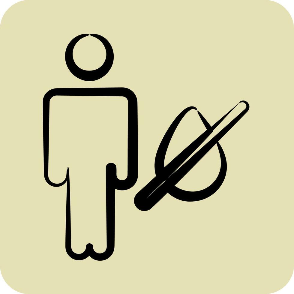 Icon Dehydration. suitable for flu symbol. hand drawn style. simple design editable. design template vector
