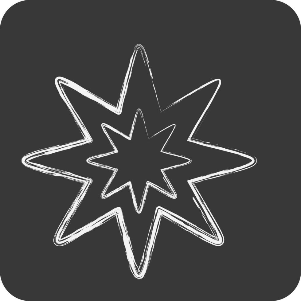 Icon Eight Pointed Star. related to Stars symbol. chalk Style. simple design editable. simple vector icons