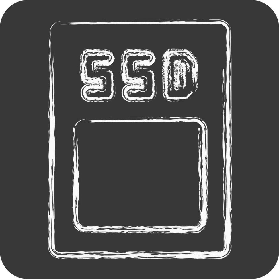 Icon SSD. suitable for Computer Components symbol. chalk Style. simple design editable. design template vector