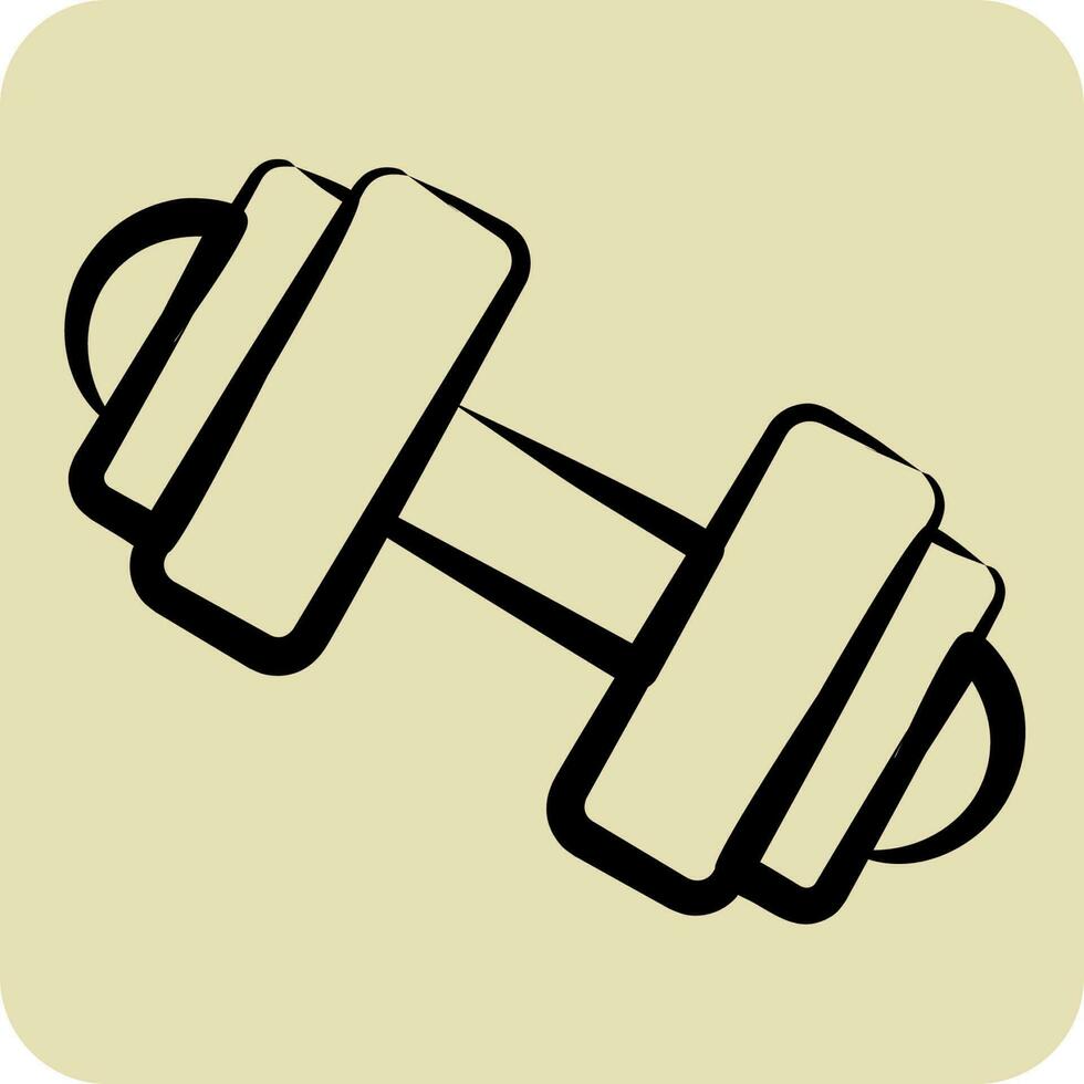 Icon Barbell. suitable for education symbol. hand drawn style. simple design editable. design template vector