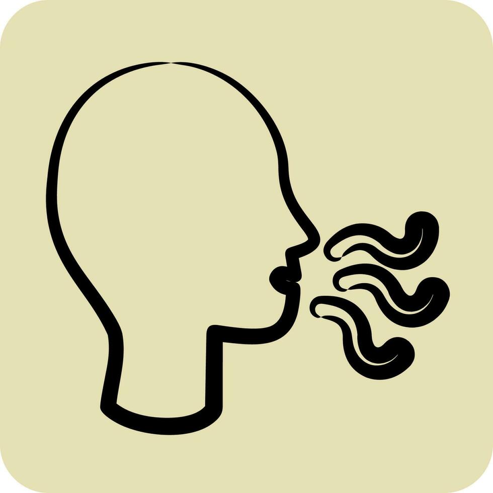 Icon Loss Of Smell. suitable for flu symbol. hand drawn style. simple design editable. design template vector