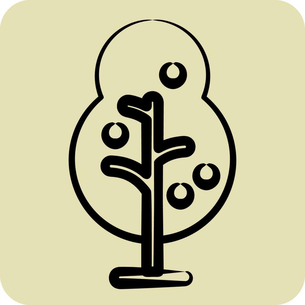 Icon Tree. suitable for City Park symbol. hand drawn style. simple design editable. design template vector