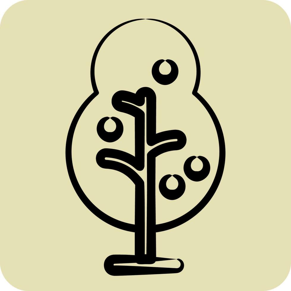 icono árbol. adecuado para ciudad parque símbolo. mano dibujado estilo. sencillo diseño editable. diseño modelo vector