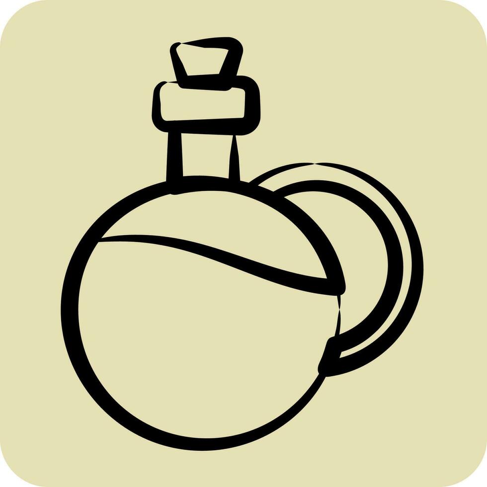 Icon Olive Oil. suitable for education symbol. hand drawn style. simple design editable. design template vector. simple illustration vector