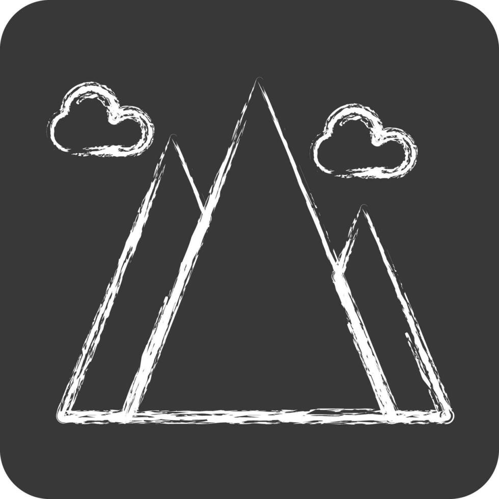 Icon Mountain. suitable for Summer symbol. chalk Style. simple design editable. design template vector. simple illustration vector