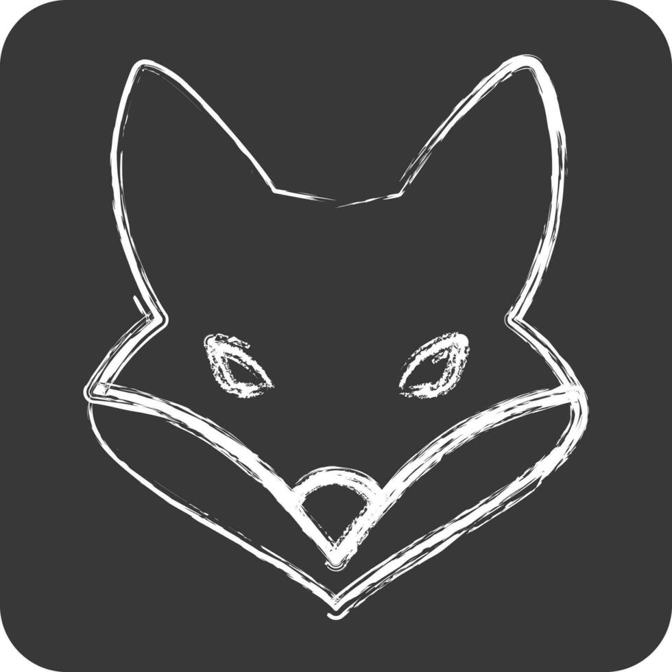 Icon Fox. related to Animal Head symbol. chalk Style. simple design editable vector