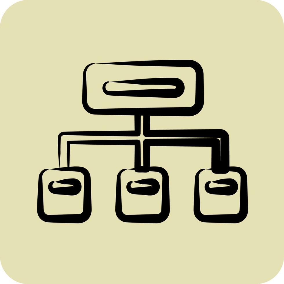 Icon Clustering. related to Machine Learning symbol. hand drawn style. simple design editable vector